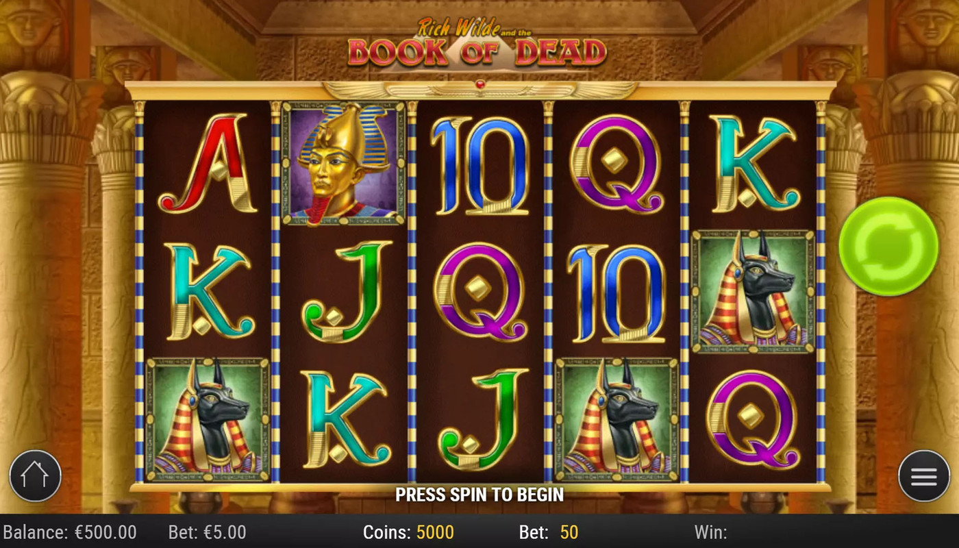 Book of Dead slot av Play'n GO — spelvy med Rich Wilde tema
